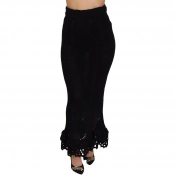 Dolce & Gabbana Black Knitted Cotton High Waist Mermaid Maxi Skirt - IT42|M, Size S