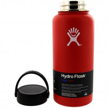 Hydro Flask - botella de agua acero inoxidable boca ancha aislado vacío con Flex Cap Lava - 32 oz.