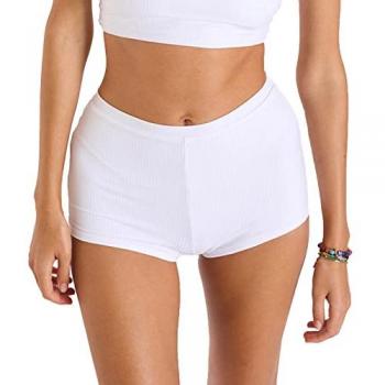Banana Moon Naza Sunrib Women's Bikini Bottoms - White Jersey Shorty