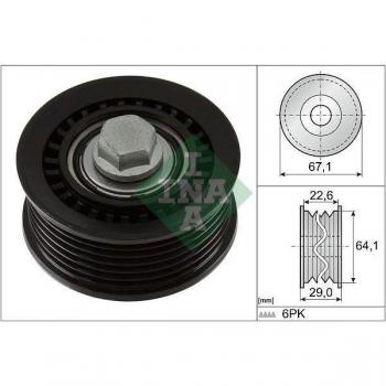Polea de guía INA para correa V-ribbed 532 1076 10