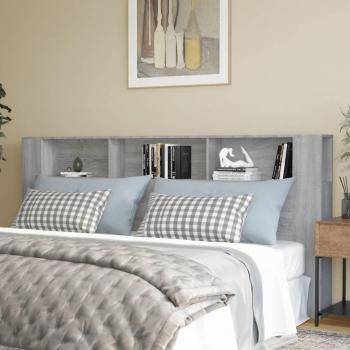 Cabecero con compartimentos Sonoma gris 220x18,5x104,5 cm