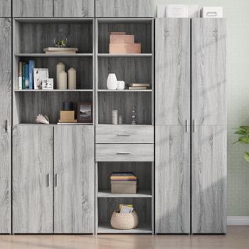 Aparador de madera multicapa gris Sonoma 50x42,5x185 cm