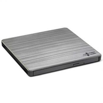 Hitachi-LG GP60 External DVD Drive, Slim Portable DVD Burner/Writer/Player for Laptop, with TV Connectivity, Windows and Mac OS Compatible, USB 2.0, 8x Read/Write Speed - Silver
