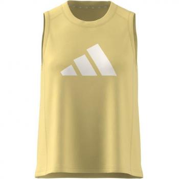 Camiseta deportiva sin mangas Adidas Train Essentials Big Performance Logo para mujer, color amarillo, talla XS