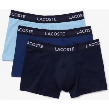 Pack de 3 bóxers Lacoste Court de punto para hombre en microfibra, color azul, talla S