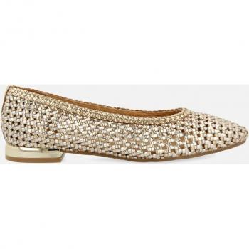 Bailarinas de mujer de piel trenzada con punta fina bicolor - Gioseppo 71179 Dorado