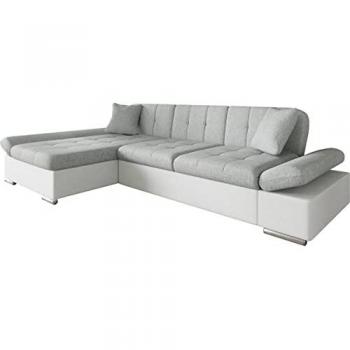 Sofá rinconero Comfivo 152, Soft 017 + Bristol 2460, Función de descanso, Caja de ropa de cama, Dimensiones: 278 x 76 x 161 cm