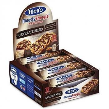 Hero Muesly Barrita de Muesli con Chocolate Negro - Paquete de 12 x 23 gr - Total: 276 gr