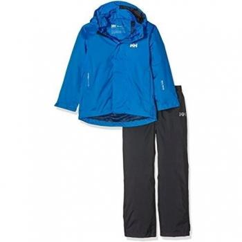 Helly Hansen JR Duro Packable Set - Conjunto con chaqueta y pantalón para niños, color azul, talla 164/14