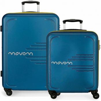 Movom Flash Juego de maletas Azul 55/69 cms Rígida ABS Cierre combinación 117L 4 Ruedas Equipaje de Mano