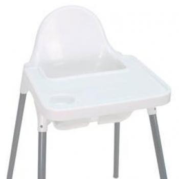 Trona alta con cinturón de seguridad Plastimyr LIGHT - Trona para Bebé desmontable, dimensiones 83 x 44 x 47 cm, color blanco