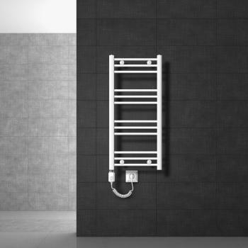 Radiador Toallero Eléctrico Curvado Lateral 400 x 800 mm Blanco ECD Germany 600W