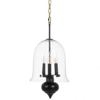 Lámpara de Techo Negro Cristal Hierro 220-240 V 33 x 33 x 54 cm