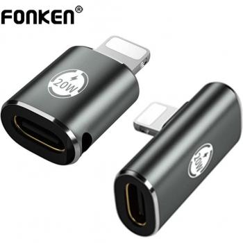 Adaptador de carga rápida PD 20W USB Tipo-C a Lightning para iPhone 13/12/11, conector OTG y sincronización de datos, color gris