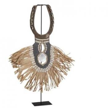 Figura Decorativa Romimex Marrón Beige Collar de Conchas 45 x 65 x 2 cm