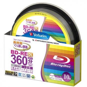 Verbatim Blu-Ray BD-RE DL - Dual Layer Rewritable 50GB 2x Speed - 10 Pack Spindle - Printable