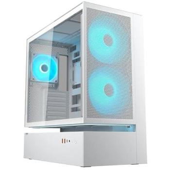 Caja Semitorre Cougar CFV235 Mesh Blanca con ARGB, 3 Ventiladores Preinstalados y Filtro Antipolvo
