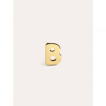Pendiente Suelto Singularu Letter - Elegante Pendiente en Plata de Ley 925 con Acabado Baño de Oro de 18 Kt. - Cierre Tuerca a Presión - Letra A