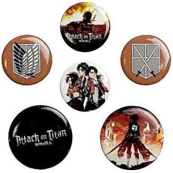 Attack on Titan Character Badge Pack - Set of 6 Buttons
