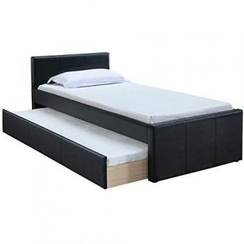 Cama nido 90 x 195 cm negro mate MACCO