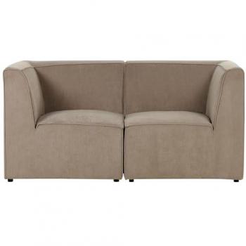 Sofá Modular 2 Plazas Pana Taupe Seccional Moderno de Dos Piezas
