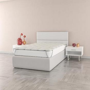 Topper Acolchado Sherpa con Elásticos para Cama Plaza y Media 120x195 cm