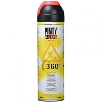 Pinty Plus 250 - Pintura spray marcador fluor, 650cc, Rojo