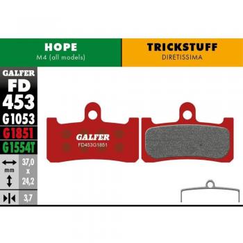 Galfer Hope M4 Advanced Pastilla de Freno - Pastillas de freno para bicicletas, modelo avanzado, compatibles con frenos Hope M4, diseñadas para un rendimiento óptimo en condiciones variadas, ofrecen excelente modulación y durabilidad