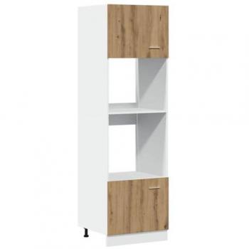 Armario microondas madera ingeniería roble artisan 60x57x207 cm