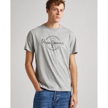 Camiseta Pepe Jeans Craigton de Manga Corta con Logo Estampado para Hombre en Color Gris