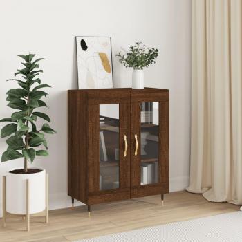Aparador de madera de ingeniería 69,5x34x90 cm en color marrón roble, mueble de almacenaje para salón, buffet y armario auxiliar