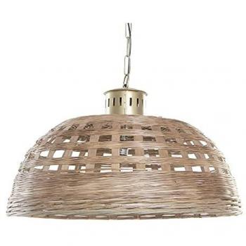 Lámpara de Techo DKD Home Decor Marrón Multicolor Dorado Metal Mimbre 50 W 220 V 72 x 72 x 44 cm