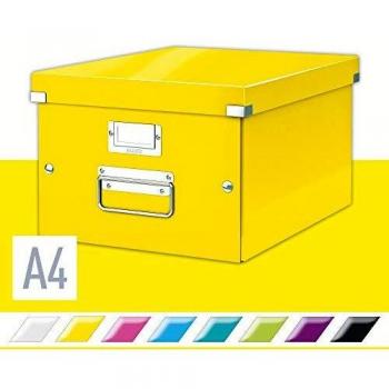 Caja de almacenamiento LEITZ Click & Store WOW, formato M, DIN A4, color amarillo