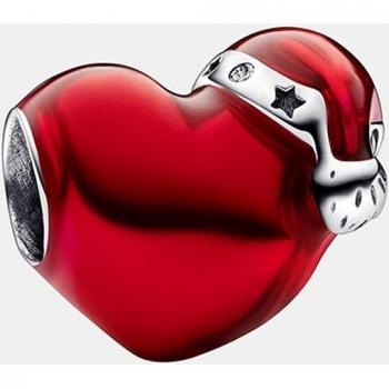 Charm Pandora Moments Corazón Navideño Rojo - 792336C01
