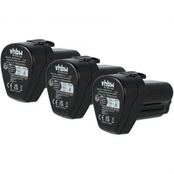 Batería Vhbw 3x compatible con Metabo PowerMaxx sb Basic, PowerMaxx sla led y PowerMaxx ssd (2000 mAh, Li-Ion, 10.8 V)