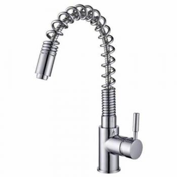 Grifo Monomando Tiki Rousseau para Cocina - Acabado Cromado, Caño Alto y Sin Ducha