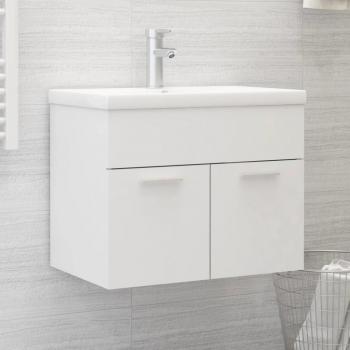 Armario para lavabo de madera contrachapada blanco 60x38,5x46 cm