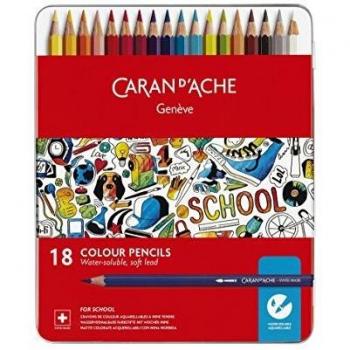 Lápices De Color Soluble En Agua De Geneve Caran D'Ache Lata 18