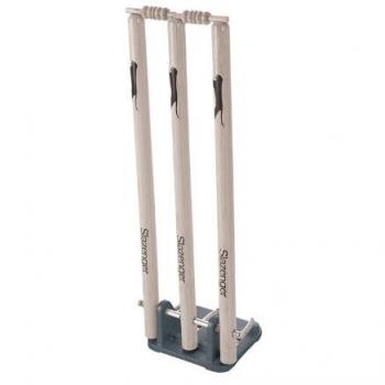 NEW Slazenger Cricket Spring stumps Heavy Duty 71,1 cm con metal base Junior/snr, rot - rot