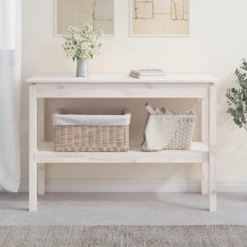 Consola blanca de madera maciza de pino 110x40x75 cm