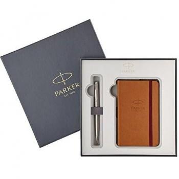 Parker Sonnet - Set de bolígrafo y cuaderno, acero inoxidable