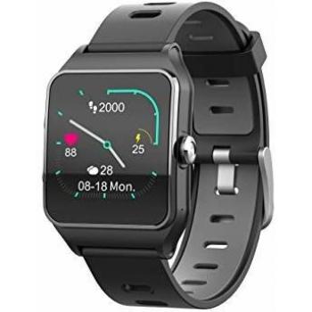 Funker T9 Track Master Negro Smartwatch para Hombre o Mujer Impermeable IP68 Pantalla Táctil Pulsera de Actividad Bluetooth con GPS y Monitor de Ritmo Cardíaco para iOS Android