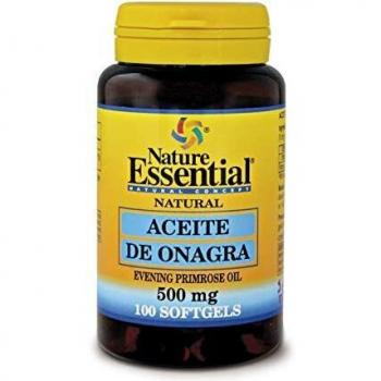 Nature Essential | Perlas de Aceite de Onagra 500 mg | 100 Perlas | Contribuye a Aliviar los Síntomas Menstruales | Primera Presión en Frío | 10% GLA | Omega 3-6-9 | Vitamina E