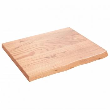 vidaXL Wall Shelf - Light Brown, 60x50x(2-4) cm, Treated Solid Wood Oak