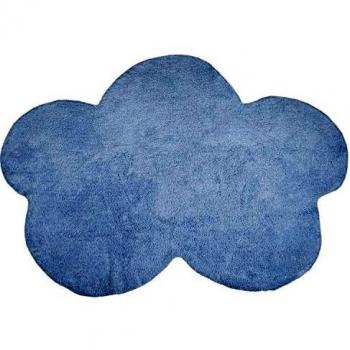 Happy Decor Kids -Alfombra Lavable Cloud 100% Algodón Natural -Azul- 160x120 cm