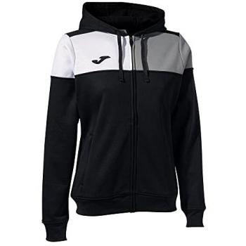 Chaqueta con capucha Joma Crew V para mujer en negro, gris y blanco