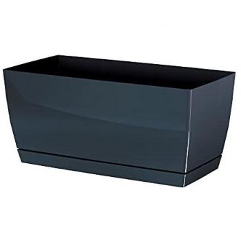 Jardinera de plástico Coubi Case P grafito 29x14,2x13,6 cm