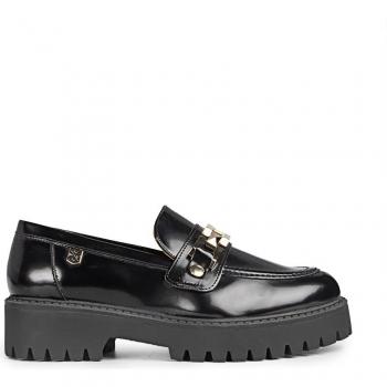 Mocasines de mujer Popa con adorno de quita y pon, color negro