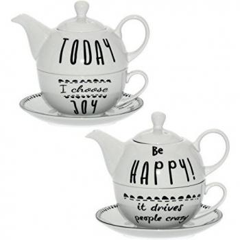 Supernova Decoracion_ Set 2 tazas c/tetera y plato porcelana