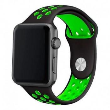 Correa Sport Negro/Verde para Apple Watch 38/40mm Series 1/2/3/4/5/6/7/SE